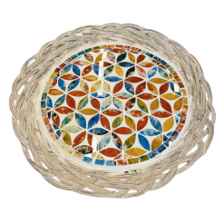 Bandeja Rattan y Mosaico
