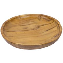 Plato de madera artesanal y natural