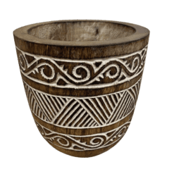 Jarron Madera Tallado - Camino a Casa Uruguay