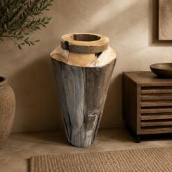 Jarron Madera Teka 80 cms Alto