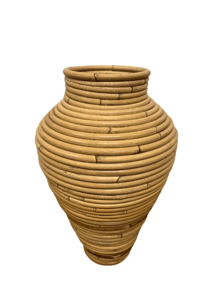 Jarron Rattan 30 cms alto 1 Jarron Rattan 30 cms alto - Camino a Casa Uruguay