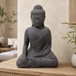 Buda Bhumisparsha Gris 40 cms alto
