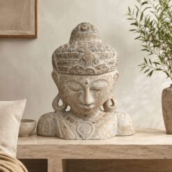 Buda cabeza madera