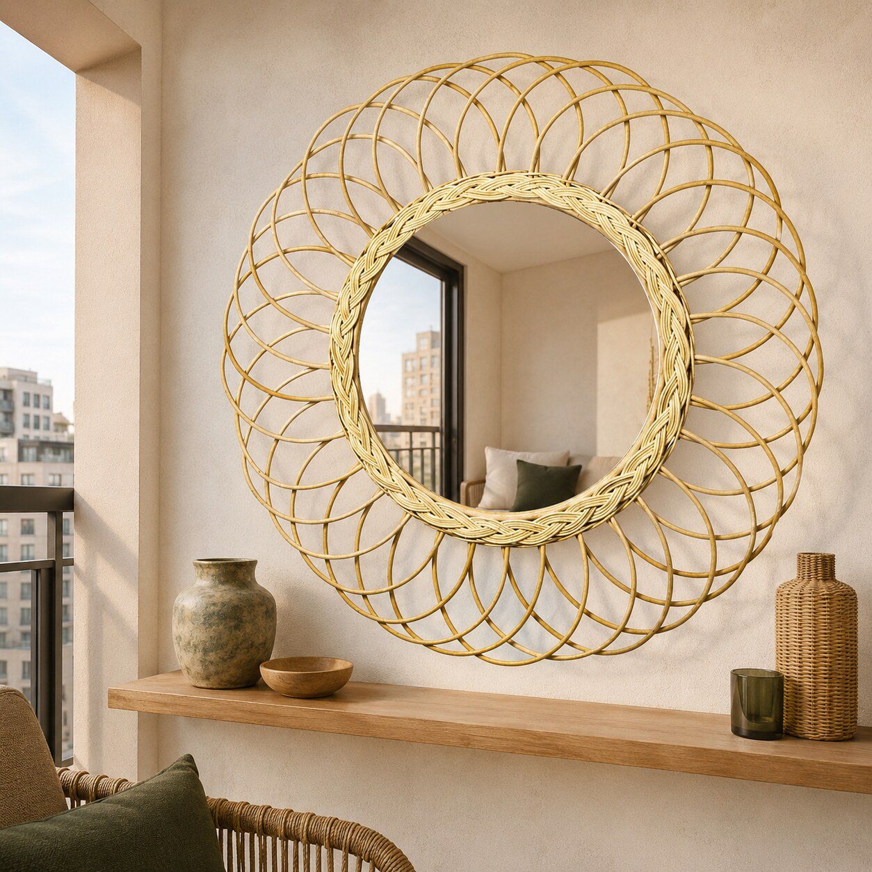 Espejo Rattan Cindy 1 Espejo Rattan Cindy