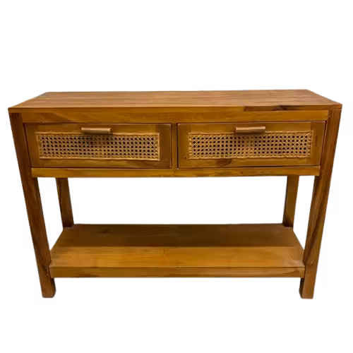 Consola Madera y Rattan 1 Consola Madera y Rattan