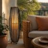 lampara pie rattan