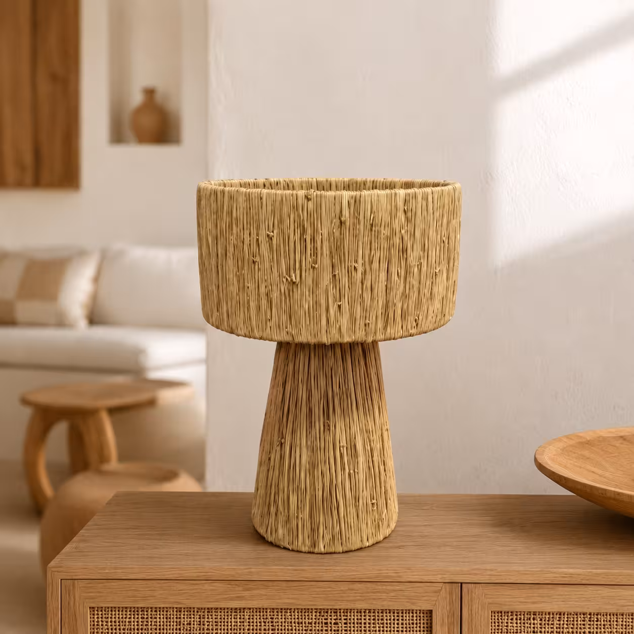 Lampara de Mesa Rafia 1 lampara rafia